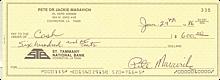1/29/1986 Pete Maravich Double-Signed Check (JSA)